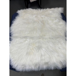 WHITE FUR AREA RUG