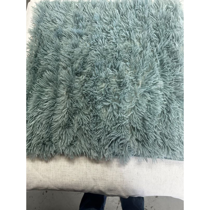 FUR GREEN THROW PILLOW COVER