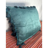 Green velvet cushion cover 18x18 inc.